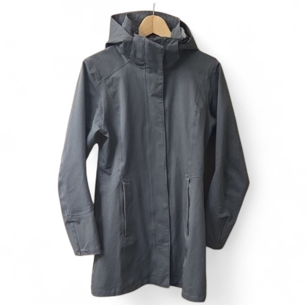 Patagonia H2no Women's Gray Trench Coat With Detachable Hood